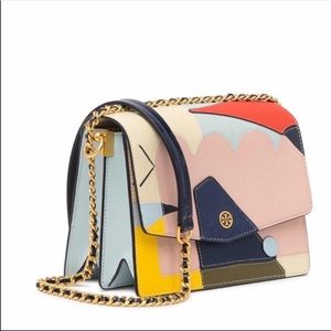 Tory Burch Robinson Mixed Material Convertible Bag